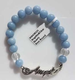 8mm Angelite/Quartz With Angel