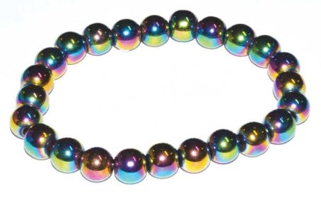 8mm Hematite, Rainbow Bracelet