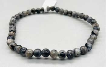 4mm Labradorite, Black Bracelet