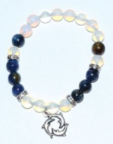 8mm Opalite/Kyanite With Dolphins