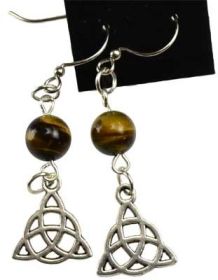 Tiger's Eye Triquetra Earrings