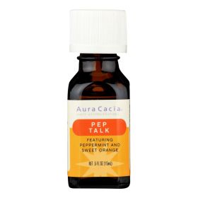 Aura Cacia - Essential Solutions Oil Pep Talk Peppermint And Sweet Orange - 0.5 Fl Oz