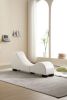 Yoga Chaise Lounge Collection for Stretching & Relaxation Modern Faux Leather Curved Sofa, Modern Faux Leather Curved Sofa, Living Room