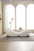 Yoga Chaise Lounge Collection for Stretching & Relaxation Modern Faux Leather Curved Sofa, Modern Faux Leather Curved Sofa, Living Room
