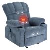 Vanbow Recliner Chair Massage Heating sofa with USB and side pocket 2 Cup Holders (Blue)