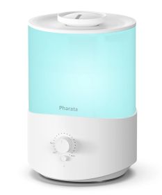 Pharata Humidifiers for Bedroom Large Room, 2.5L Cool Mist Humidifier with Essential Oil Diffuser, Top Fill Air Humidifier for Baby Home, Plant Humidi