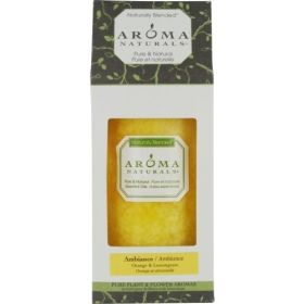 AMBIANCE AROMATHERAPY by Ambiance Aromatherapy ONE 2.75 X 5 inch PILLAR AROMATHERAPY CANDLE. COMBINES THE ESSENTIAL OILS OF ORANGE & LEMONGRASS. BURNS