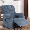 Vanbow Recliner Chair Massage Heating sofa with USB and side pocket 2 Cup Holders (Blue)