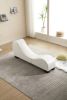 Yoga Chaise Lounge Collection for Stretching & Relaxation Modern Faux Leather Curved Sofa, Modern Faux Leather Curved Sofa, Living Room