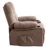 Vanbow Recliner Chair Massage Heating sofa with USB and side pocket 2 Cup Holders (Brown)