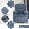 Vanbow Recliner Chair Massage Heating sofa with USB and side pocket 2 Cup Holders (Blue)