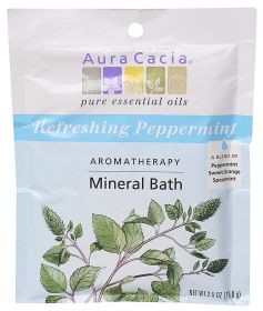 Aura Cacia - Aromatherapy Mineral Bath Peppermint Harvest - 2.5 Oz - Case Of 6