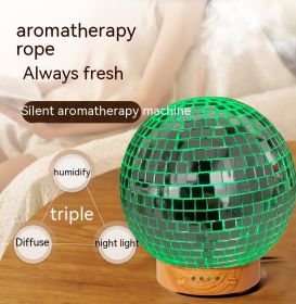 Desktop Mosaic Glass Aromatherapy Machine Ultrasonic Humidifier (Option: Light wood grain-EU)