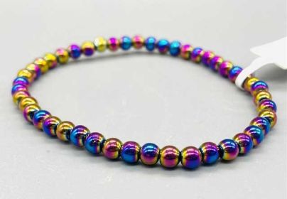 4mm Crystal Bracelet (Crystal: Hematite, Rainbow)