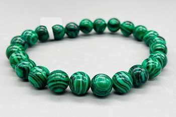 8mm Crystal Bracelet (Crystal: Malachite, Synthetic)