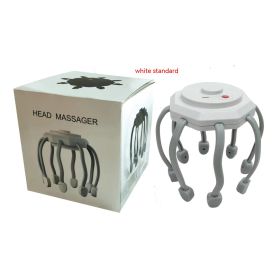 Head Massager Decompression Electric Relaxation (Option: White Standard Style)