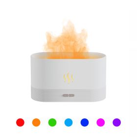 Upgraded Flame Diffuser DQ701A 180ml Aromatherapy Oil Diffuser Ultrasonic Cool Mist Diffuser (Color: White)