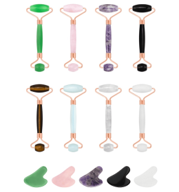 Natural Gem Rollers (Color: Rose Pink Crystal)