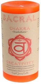 Chakra Pillar Candle 3" x 6" (Chakra: Sacral)